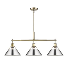 Golden Canada 3306-LP AB-CH - Yep by Golden Lighting Orwell 3-light Island Light in Aged Brass and Chrome shade